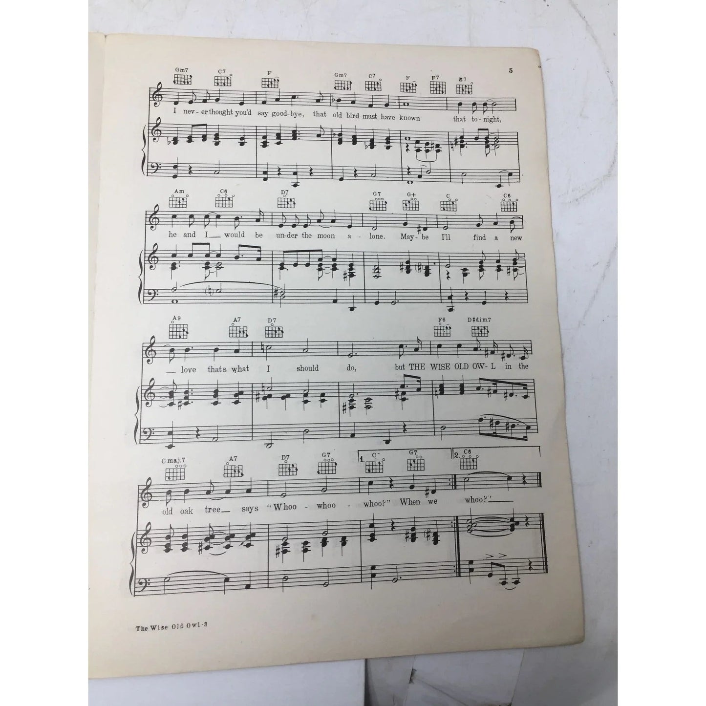 ''THE WISE OLD OWL'' BY JOE RICARDEL - A+ Stuff - Sheet Music - A+ Stuff