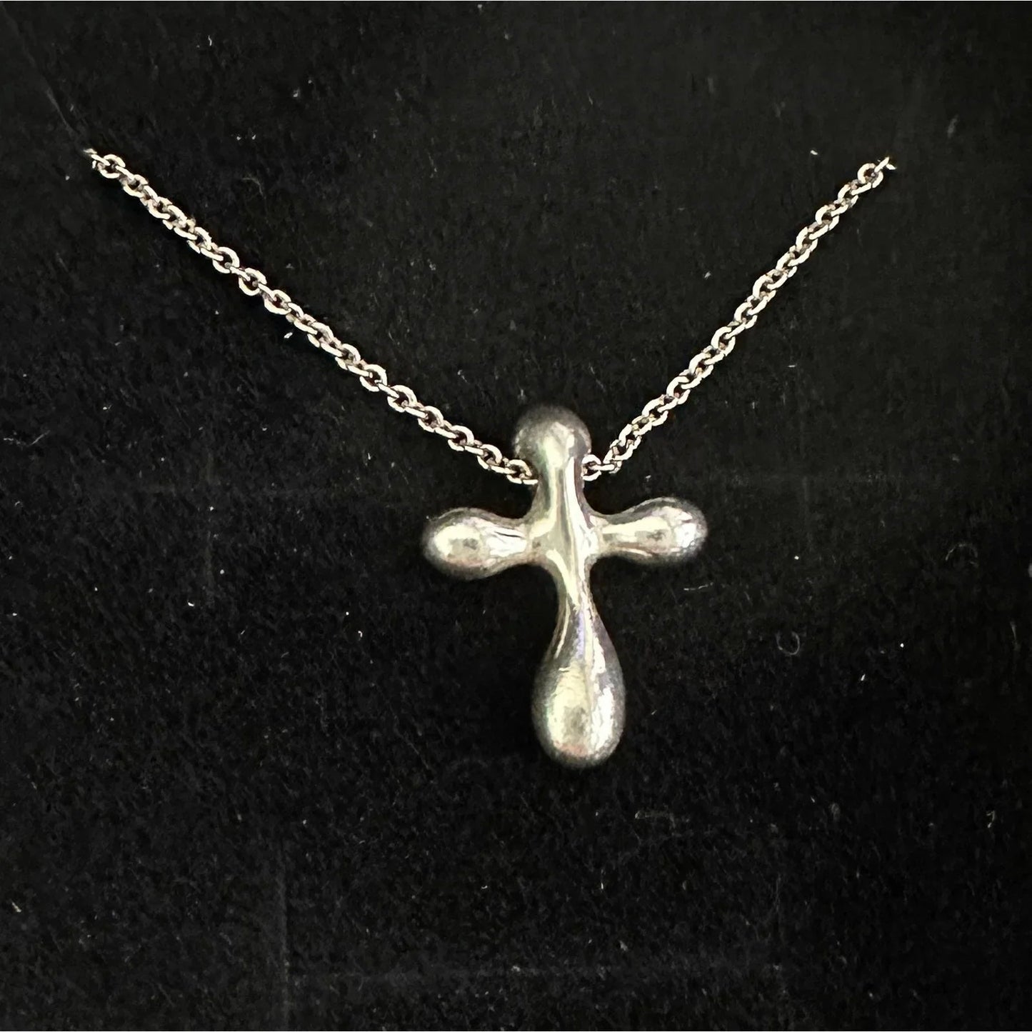 Tiffany and Co Elsa Peretti Cross Pendant Necklace in Sterling Silver (16") - Tiffany and Co - Necklace with Pendant - A+ Stuff