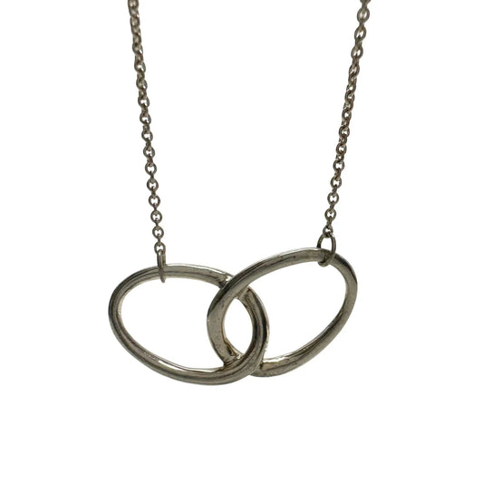Tiffany and Co Elsa Peretti Large Double Loop Pendant Necklace 15" - Sterling Silver - Tiffany & Co. - Necklace with Pendant - A+ Stuff