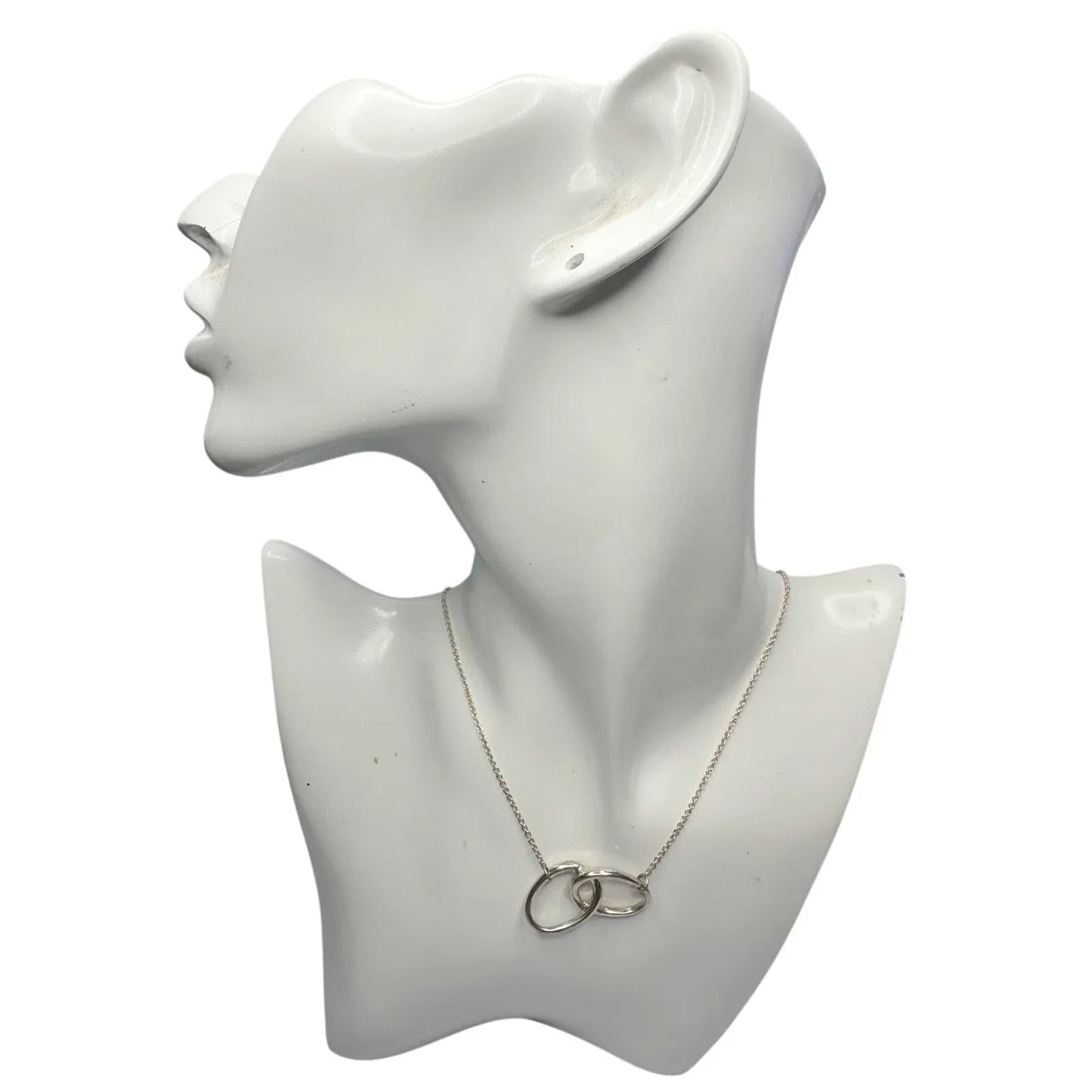 Tiffany and Co Elsa Peretti Large Double Loop Pendant Necklace 15" - Sterling Silver - Tiffany & Co. - Necklace with Pendant - A+ Stuff