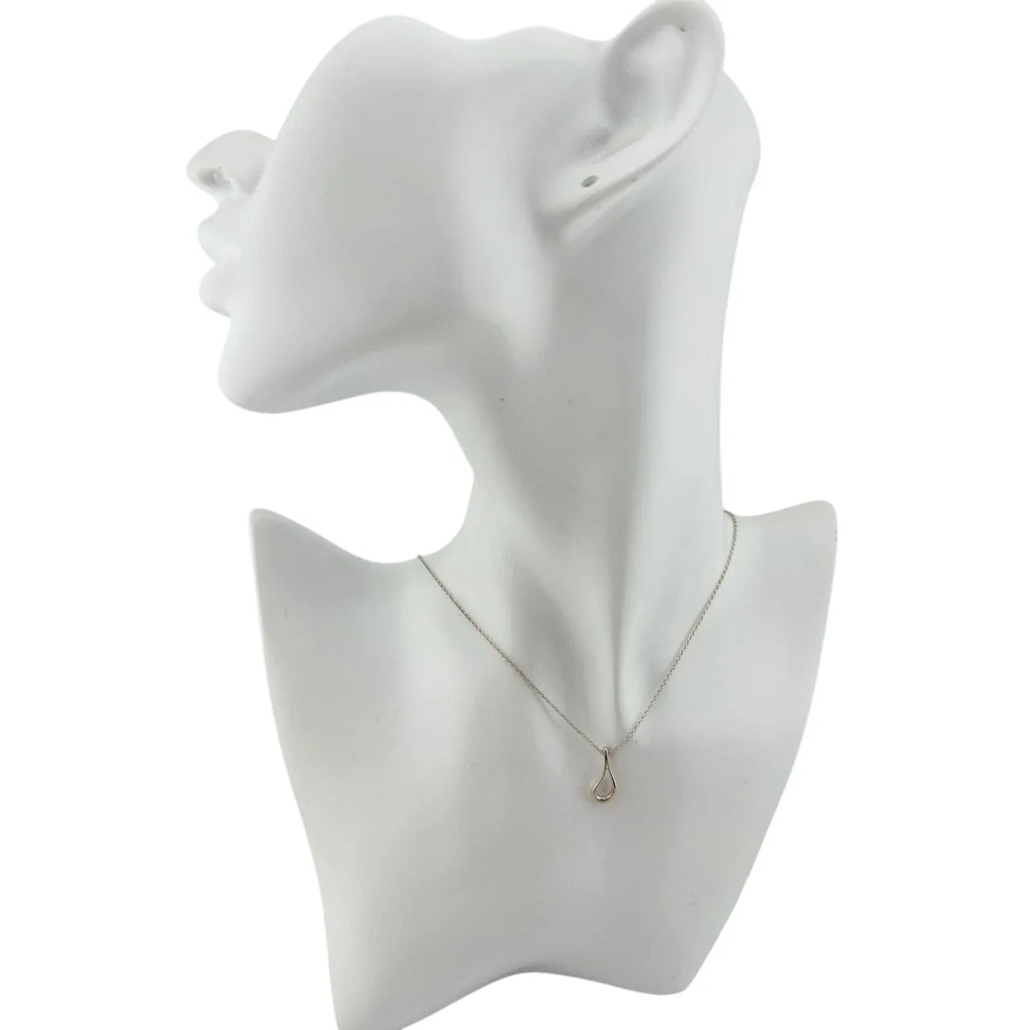 Tiffany and Co Elsa Peretti Medium Teardrop Pendant Necklace 16" - Sterling Silver - Tiffany & Co. - Necklace with Pendant - A+ Stuff