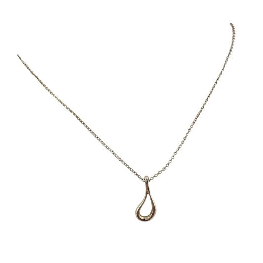 Tiffany and Co Elsa Peretti Medium Teardrop Pendant Necklace 16" - Sterling Silver - Tiffany & Co. - Necklace with Pendant - A+ Stuff