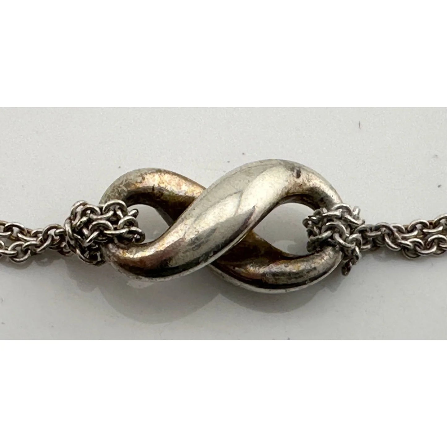 Tiffany & Co Infinity Double Chain Pendant and Necklace in Sterling SIlver - A+ Stuff