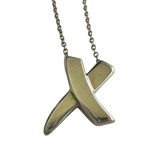 Tiffany & Co. Paloma Picasso Graffiti X Necklace Sterling 16" - Tiffany & Co. - Necklace with Pendant - A+ Stuff
