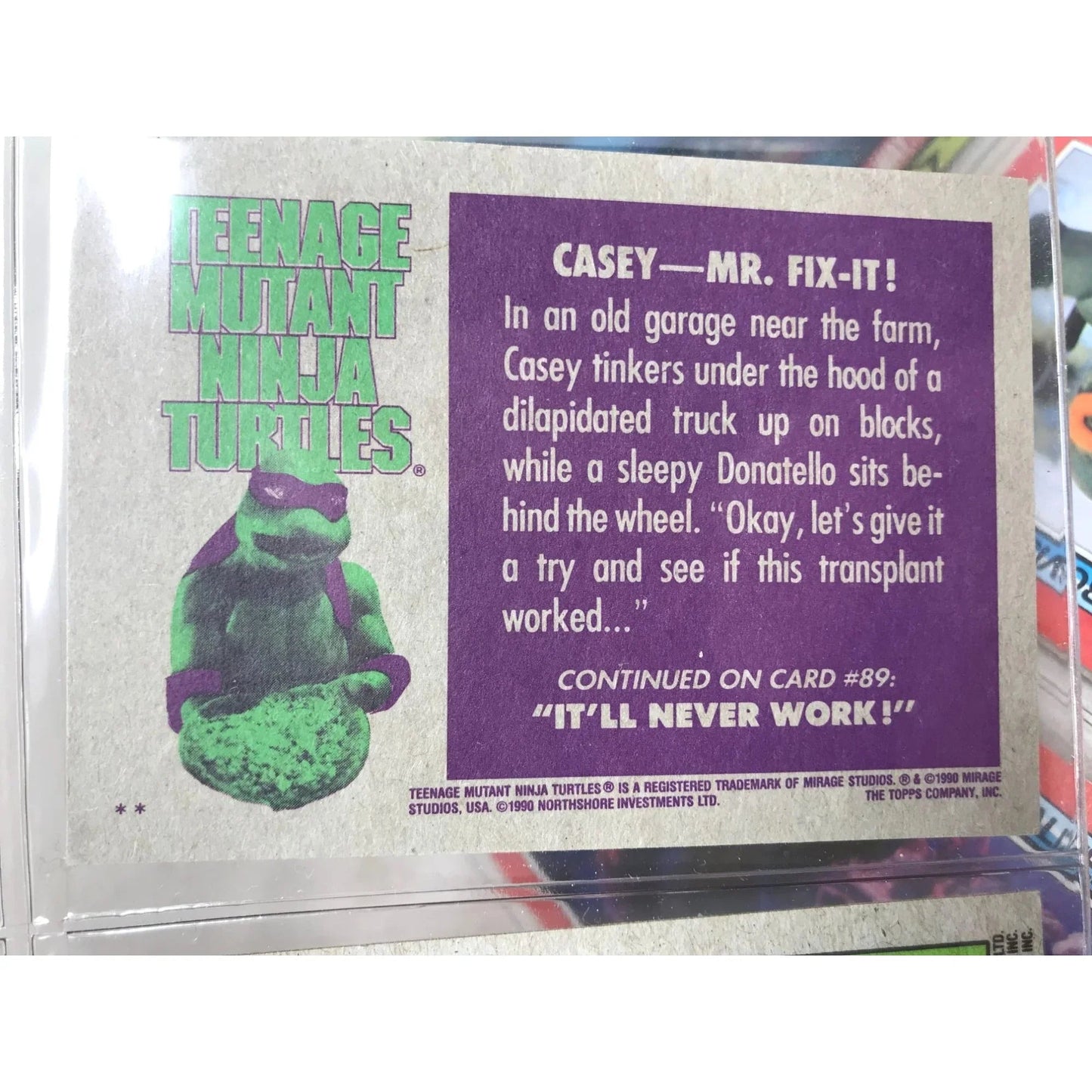 TMNT Teenage Mutant Ninja Turtles Trading Cards 2 Binder Pages - Collectible Series & Movie Cards (1989 - 90) - Teenage Mutant Ninja Turtles - Collectible Trading Cards - A+ Stuff