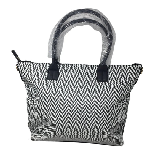 Trina Turk Optical Illusion Black & White Chevron 2 Way Tote NWT - Trina Trina Turk - tote bag - A+ Stuff