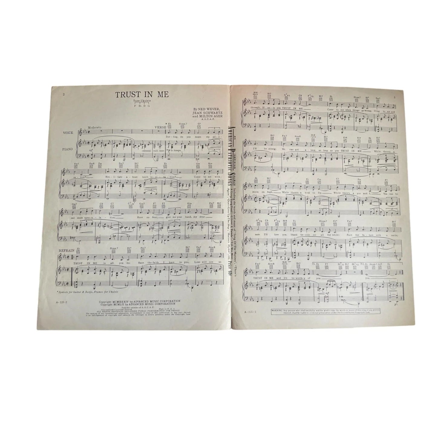 ''TRUST IN ME'' 1934 SHEET MUSIC - A+ Stuff - SHEET MUSIC - A+ Stuff