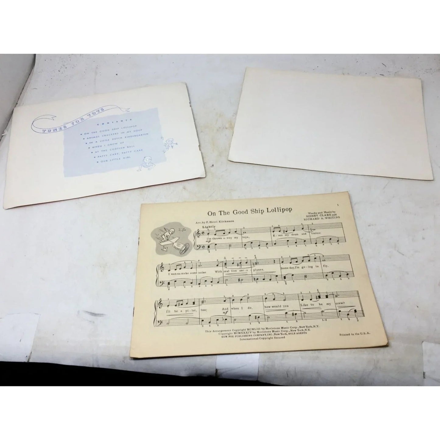 ''TUNES FOR TOTS'' by Henri Klickmann Sheet Music Book - A+ Stuff - Books - A+ Stuff