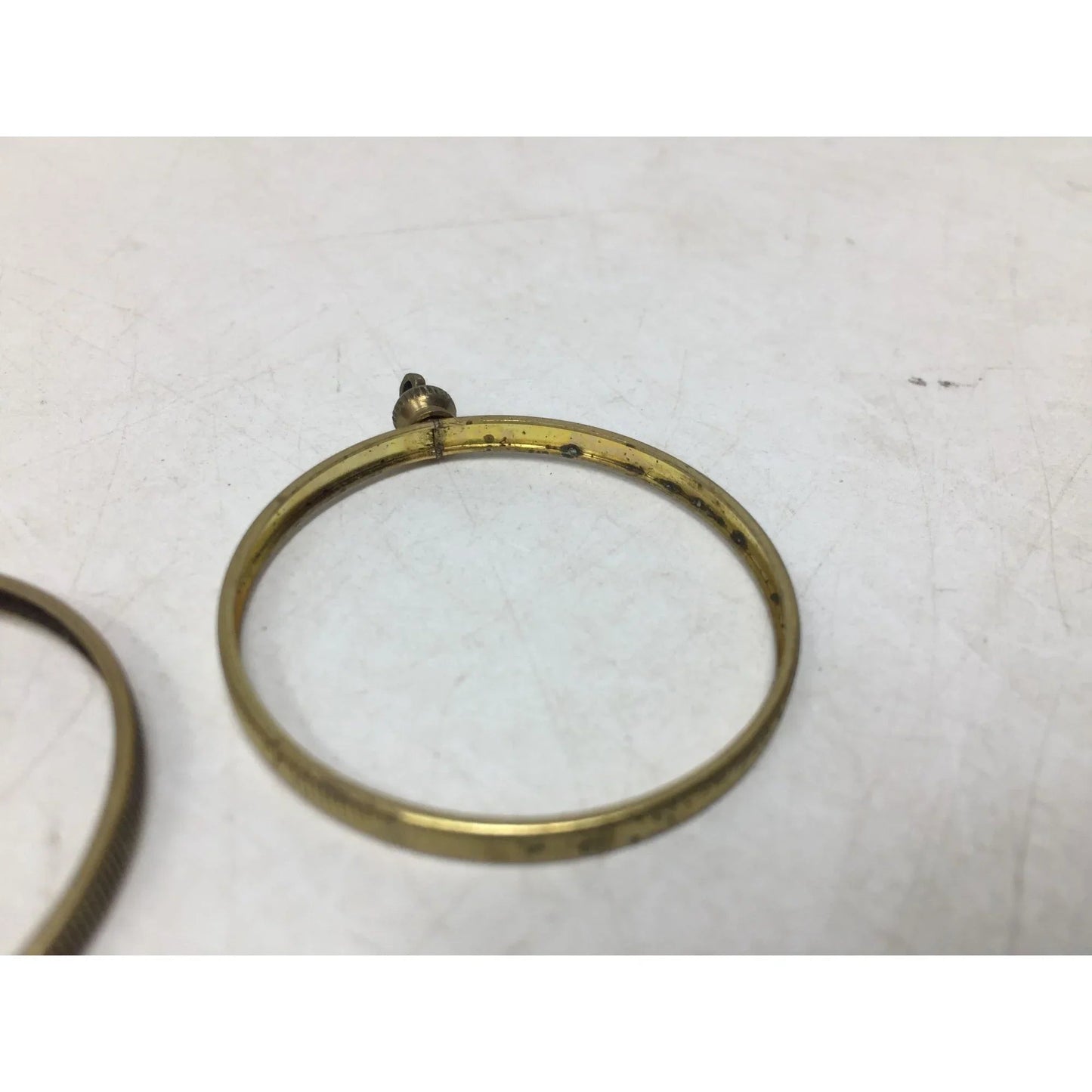 Two (2) Vintage Round Gold Tone Open Bezels/Pendants - A+ Stuff - Jewelry - A+ Stuff
