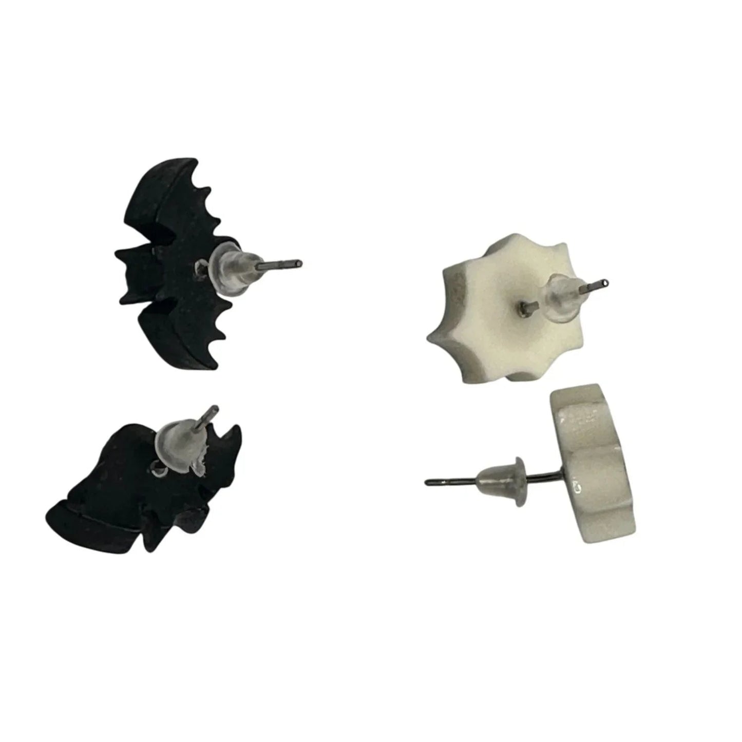 Two Pairs of Women's Halloween Earrings (1 Bat Pair and 1 Spider Pair) - A+ Stuff - Earrings - A+ Stuff
