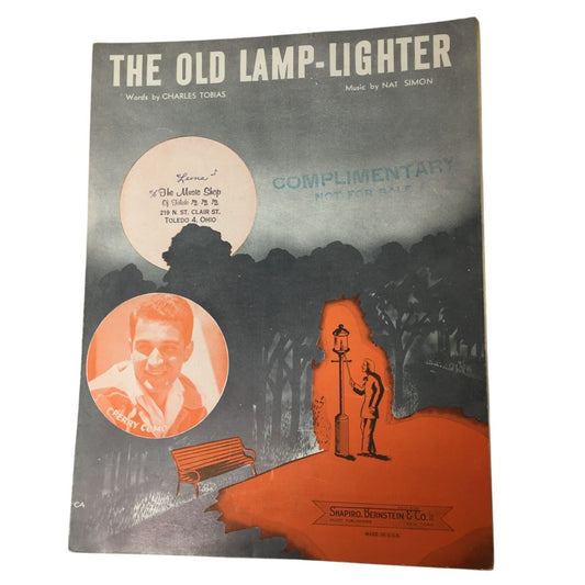 vintage sheet music collectible for the song "The Old Lamp-Lighter," A+ Stuff A+ Stuff SHEET MUSIC