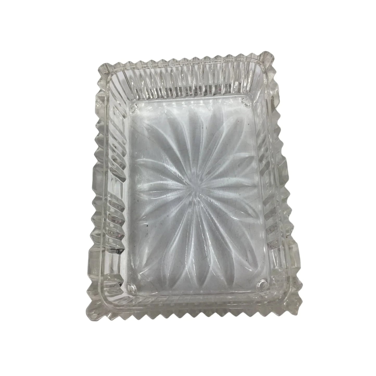 Vintage Rectangular Treasure Chest Clear Glass Trinket Box/Jewelry Box - A+ Stuff
