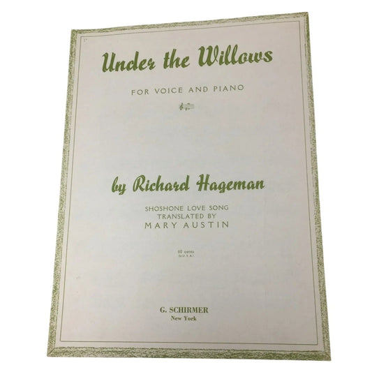 Under the Willows for Voice and Piano by Richard Hageman Vintage sheet music book - A+ Stuff - sheet music - A+ Stuff