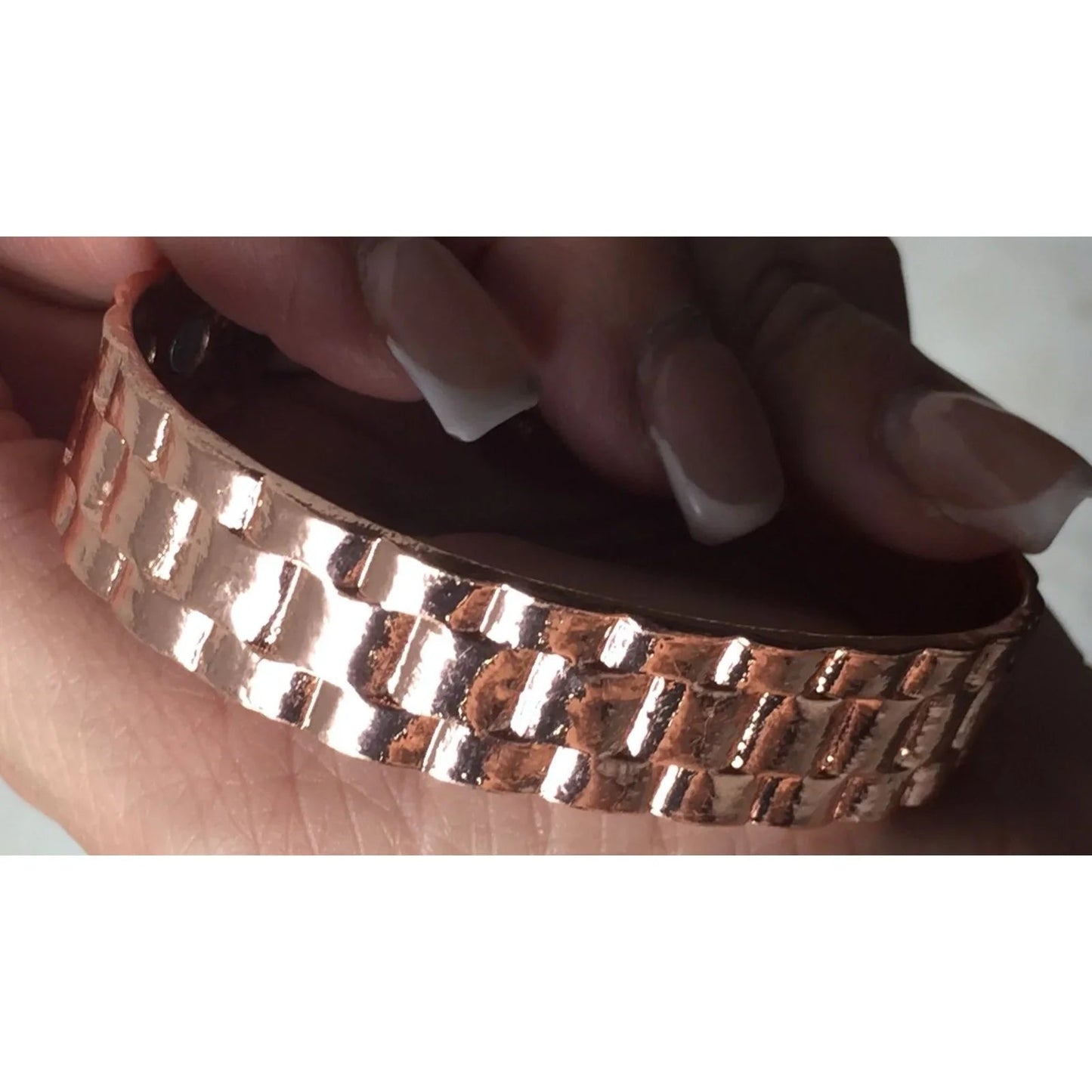Unisex Copper Rose Gold Colored Cuff Bracelet/Healing Bangle - A+ Stuff - Bracelet - A+ Stuff