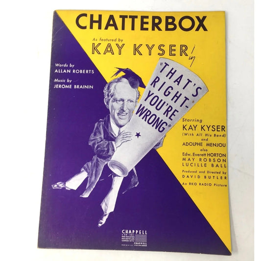 Vintage 1939 "CHATTERBOX" Sheet Music - unbranded - SHEET MUSIC - A+ Stuff