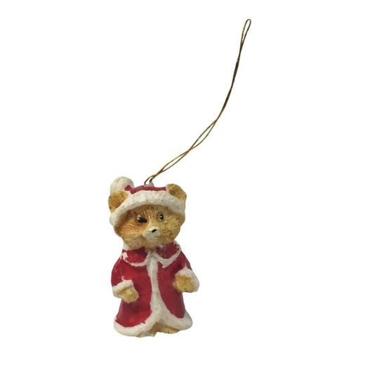 Vintage 1985 Miniature Christmas Bear Christmas Tree Ornament - A+ Stuff - Holiday Ornaments - A+ Stuff