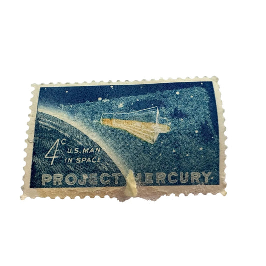 Vintage 4 Cent U.S. Man in Space Project Mercury Postage Stamp - A+ Stuff - Stamp - A+ Stuff
