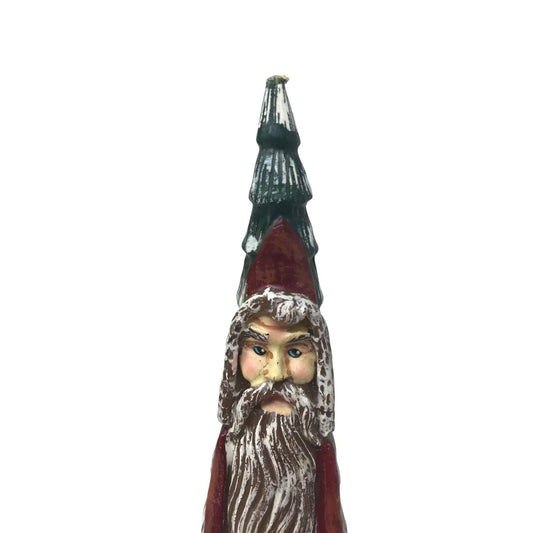 Vintage 9.5'' Tall Christmas Tree Santa Holiday Candle - A+ Stuff