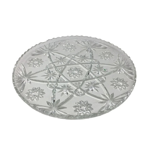 Vintage Anchor Hocking Clear Glass Large Round Party Serving Platter - A+ Stuff