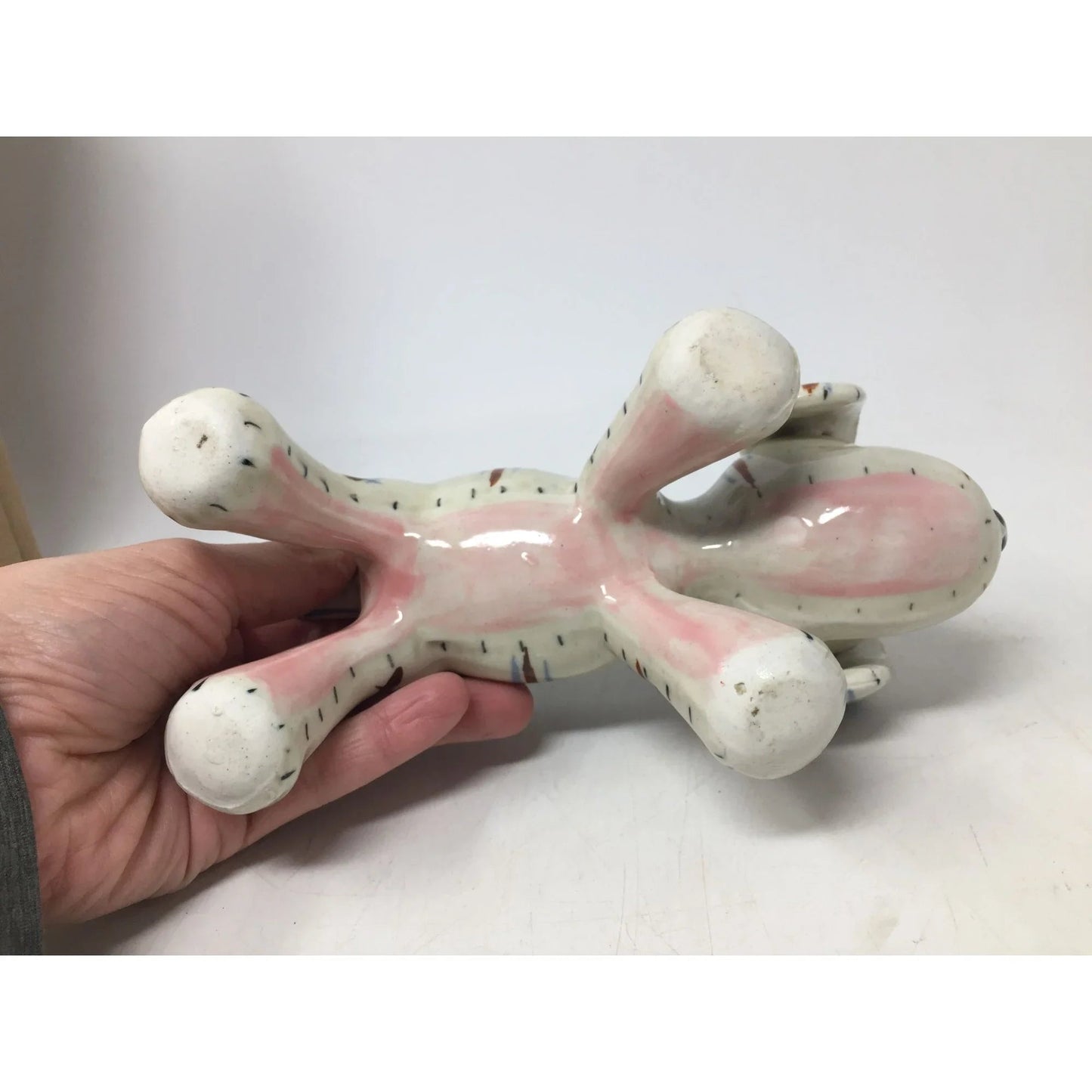 Vintage Ceramic Plaid Puppy Dog Planter/Pot - A+ Stuff - Vaes or Planter - A+ Stuff