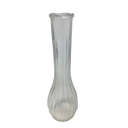 Vintage CFG Vertically Ribbed Clear Glass Bud Vase - A+ Stuff - Vase or Holder - A+ Stuff