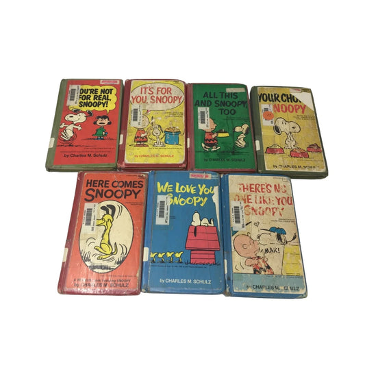 Vintage Charlie Brown Snoopy Peanuts Hardcover Books (7) by Charles Schulz - A+ Stuff