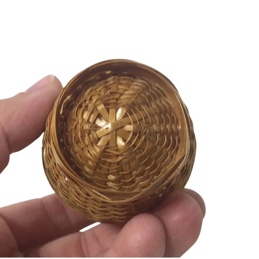 Vintage Collectible Miniature Woven Wicker Lidded Egg - A+ Stuff - Seasonal & Holiday Decorations - A+ Stuff