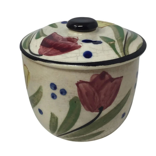 Vintage Colorful Ceramic Floral Patterned Jars/Containers (2) with Lids (3) - A+ Stuff - Drinking, Dining & More - A+ Stuff