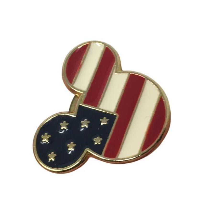 Vintage Disney American Flag Mickey Mouse Gold tone Pin - disney - pin - A+ Stuff