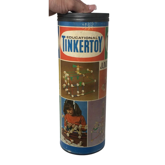 Vintage Empty Original Tinkertoy Cardboard Cylinder Canister - A+ Stuff - Toys - A+ Stuff