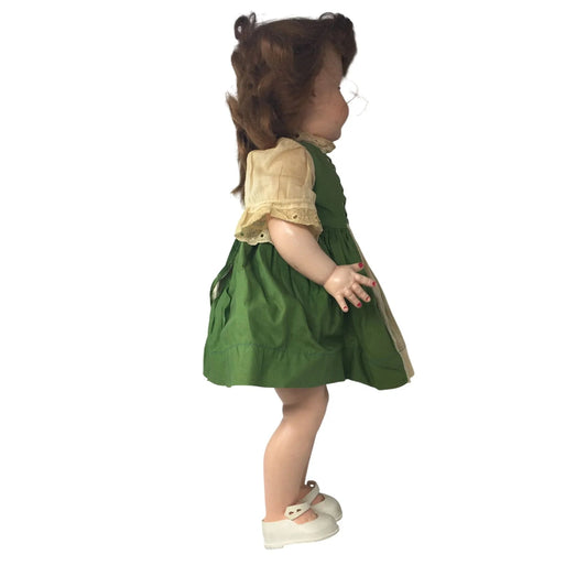 Vintage Fairyland Toy Product No 5 Brunette Doll with Green Eyes - fairyland toy product - Dolls - A+ Stuff