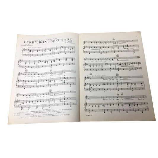 Vintage 'Ferry - Boat Serenade' Sheet Music - unbranded - SHEET MUSIC - A+ Stuff