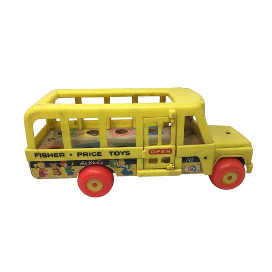 Vintage Fisher Price Little People Yellow School Bus with Bus Driver - A+ Stuff