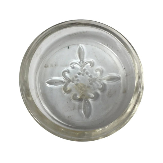 Vintage Fleur De Lis Princess House Clear Glass Coaster - A+ Stuff - Glass - A+ Stuff