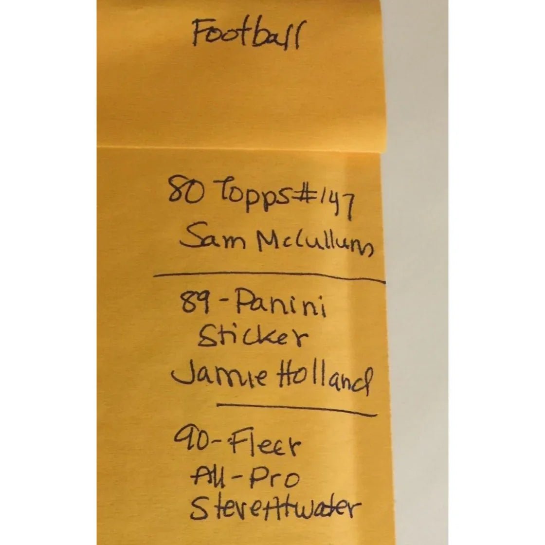 Vintage Football Cards - Sam McCullum, Jamie Holland, Steve Atwater - A+ Stuff - Collectible Trading Cards - A+ Stuff