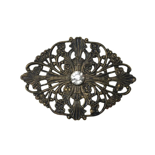 Vintage Gold Tone Filigree Floral Brooch Pin - A+ Stuff - Brooch - A+ Stuff