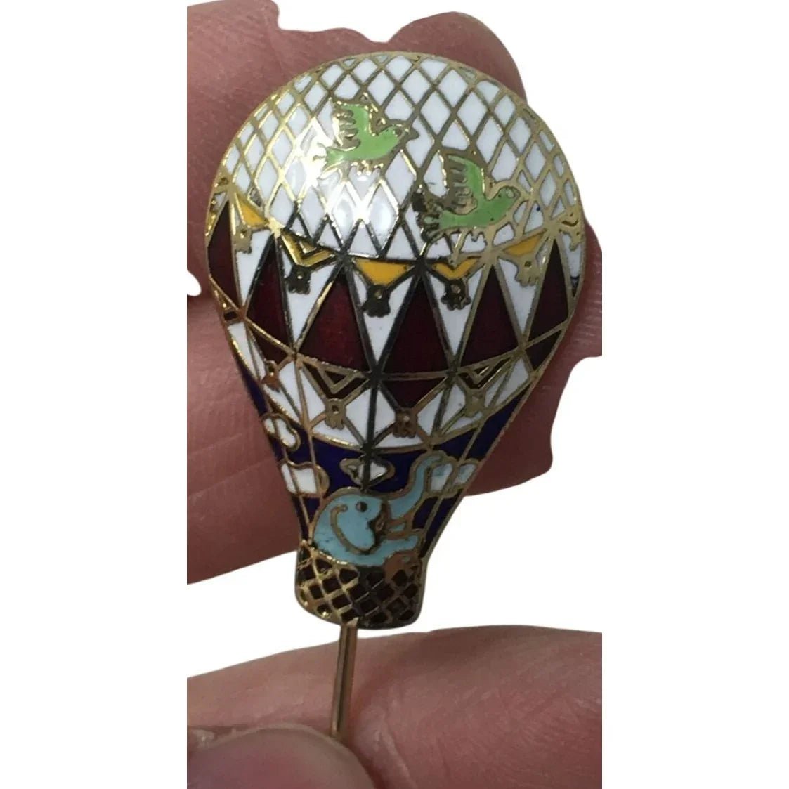 Vintage Gold Tone Hot Air Balloon Hat Pin - A+ Stuff - pin - A+ Stuff