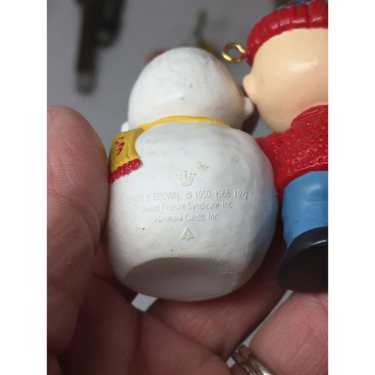 Vintage Hallmark Christmas Ornament The Peanuts Gang Charlie Brown & Snowman - A+ Stuff - Holiday Ornaments - A+ Stuff