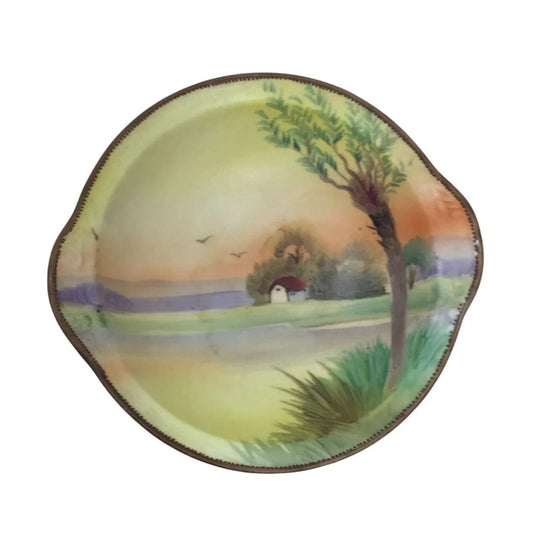 Vintage Hand Painted Colorful Nippon Bowl with Handles on each side - A+ Stuff