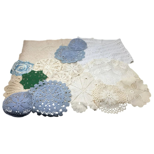 Vintage Handmade/Hand Crochet Lace Doilies Assorted Sizes and Color - A+ Stuff - Holiday Table Decor - A+ Stuff