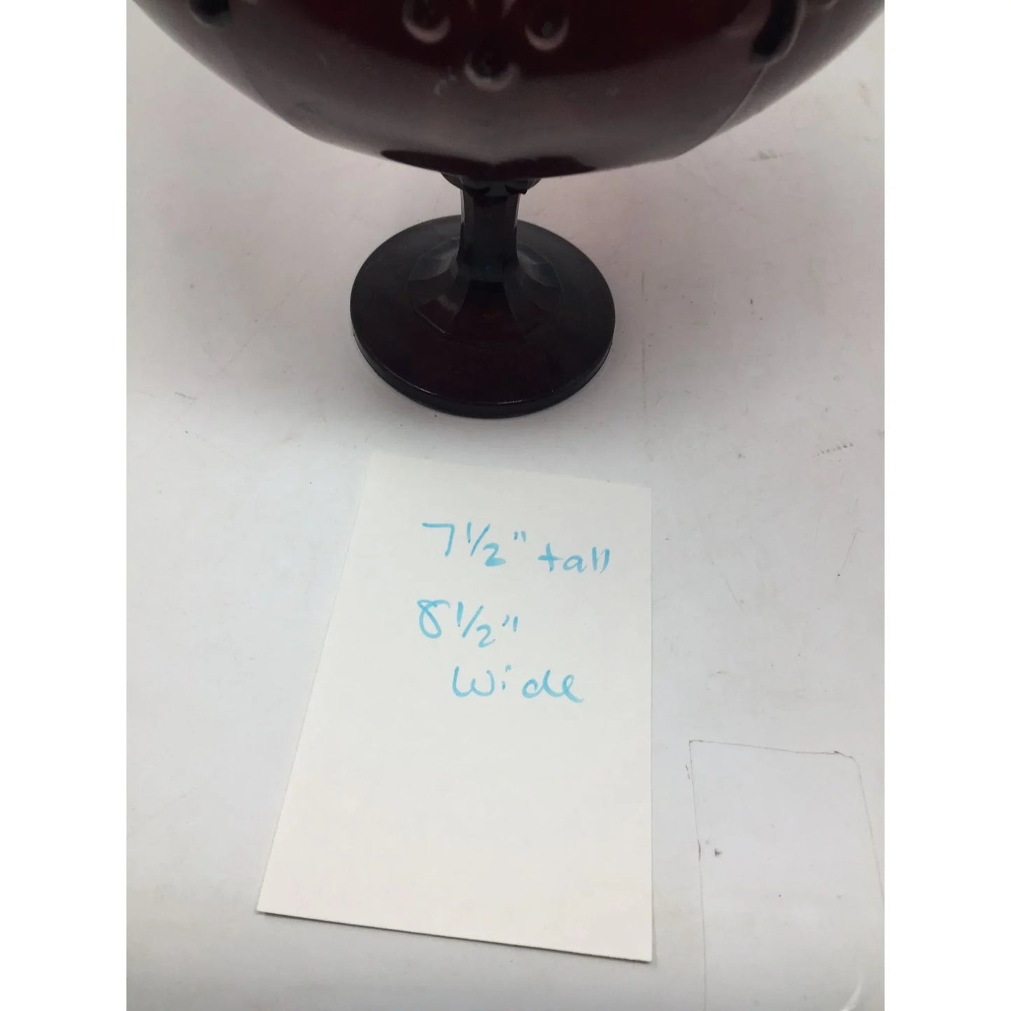 Vintage Indiana Glass Tear Drop Dark Red Bowl w/ Pedestal - Indiana glass - Bowls - A+ Stuff