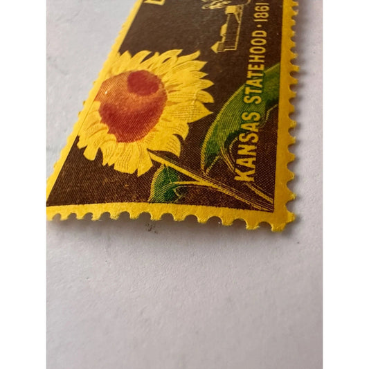 Vintage Kansas Statehood 1861 1961 4 Cent US Postage stamp - A+ Stuff - Stamp - A+ Stuff