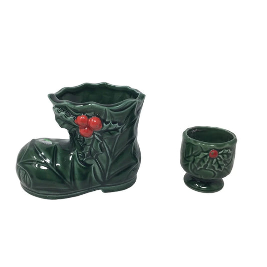 Vintage Lefton 1970s Christmas Holiday Candle Holders - A+ Stuff