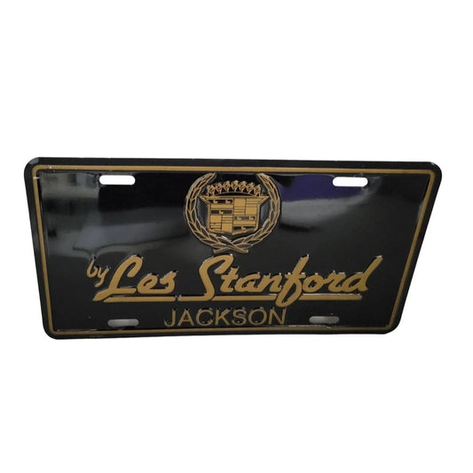 Vintage Les Stanford JACKSON Cadillac License Plate - A+ Stuff - Auto Part - A+ Stuff