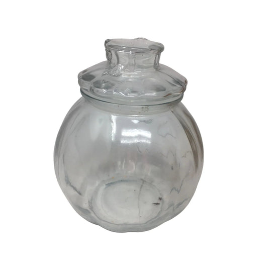 Vintage Libbey Clear Glass Halloween Jack - O - Lantern Pumpkin Jar - libbey - Halloween decor - A+ Stuff