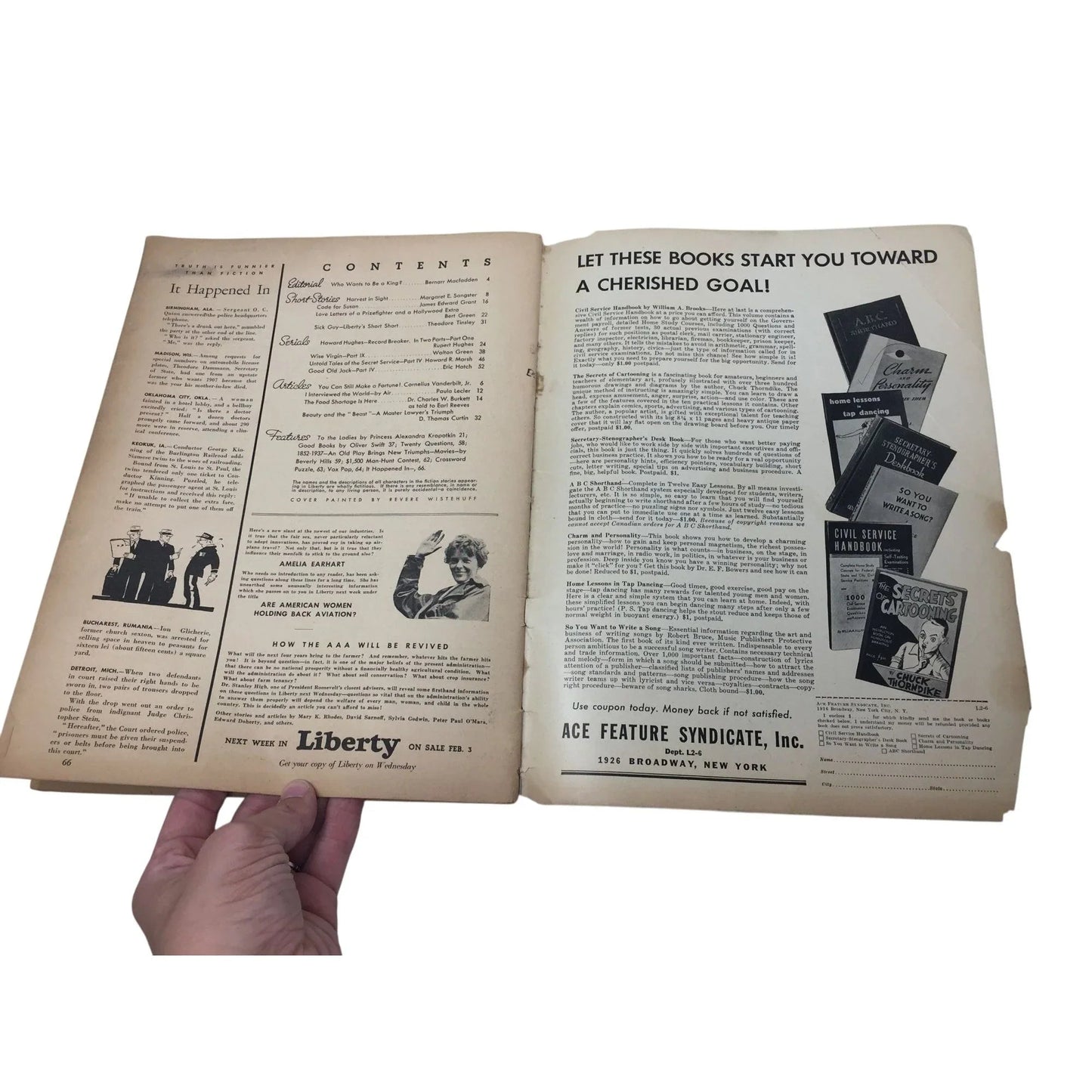VINTAGE LIBERTY MAGAZINE (Feb. 6, 1937) - Revere Wistehuff cover - A+ Stuff - Magazines - A+ Stuff