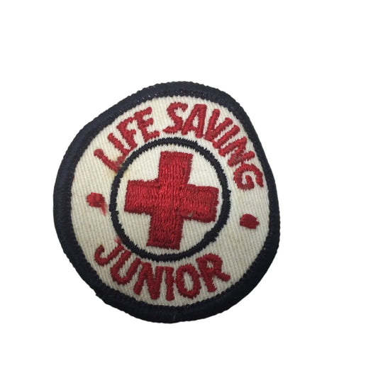 Vintage LIFE SAVING JUNIOR Red Cross Circle Patch - A+ Stuff - Collectibles - A+ Stuff