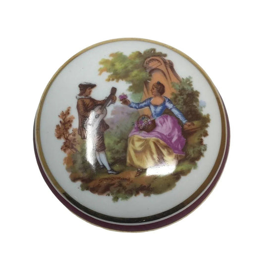 Vintage Limoges France Small Porcelain Trinket Box/Jewelry Holder - A+ Stuff