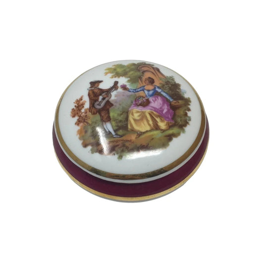 Vintage Limoges France Small Porcelain Trinket Box/Jewelry Holder - A+ Stuff