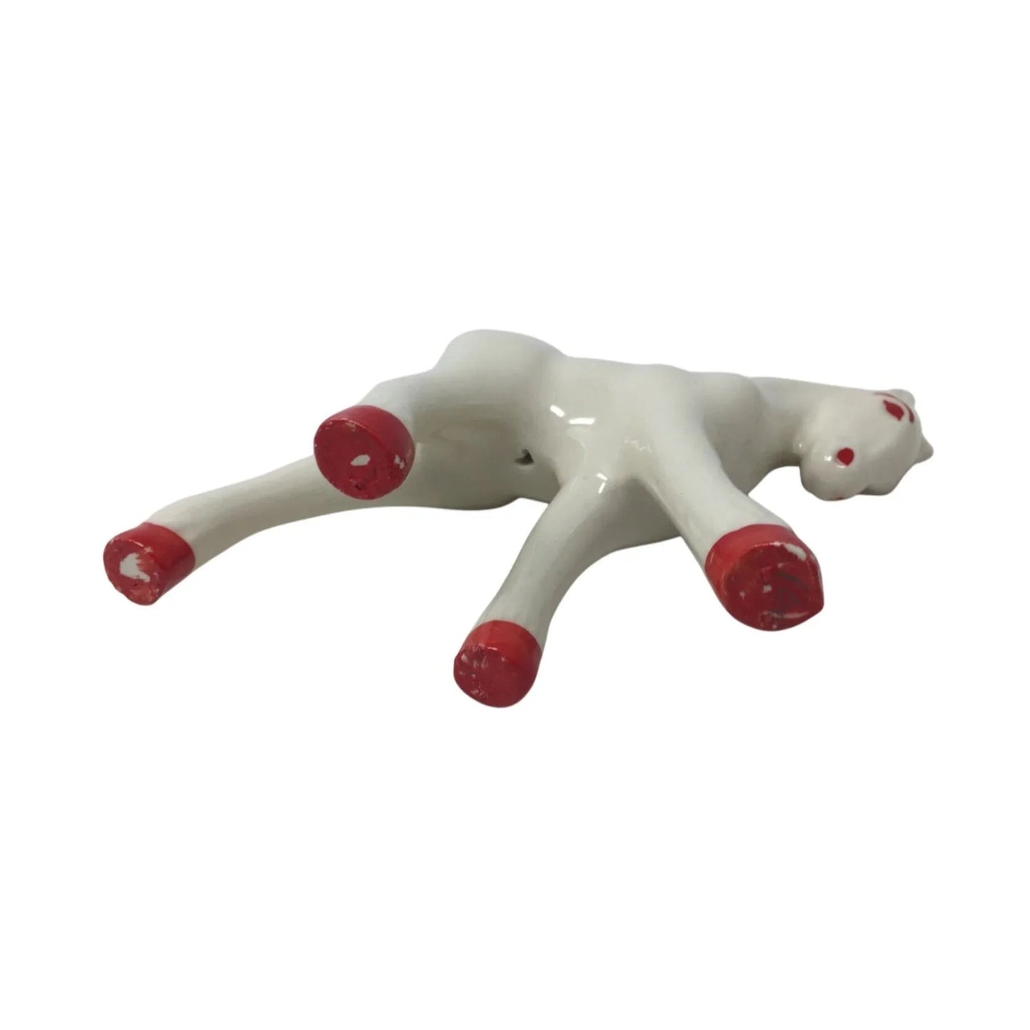 Vintage Miniature Hand Painted White and Red Horse/Donkey Figurine - A+ Stuff - Figurines - A+ Stuff